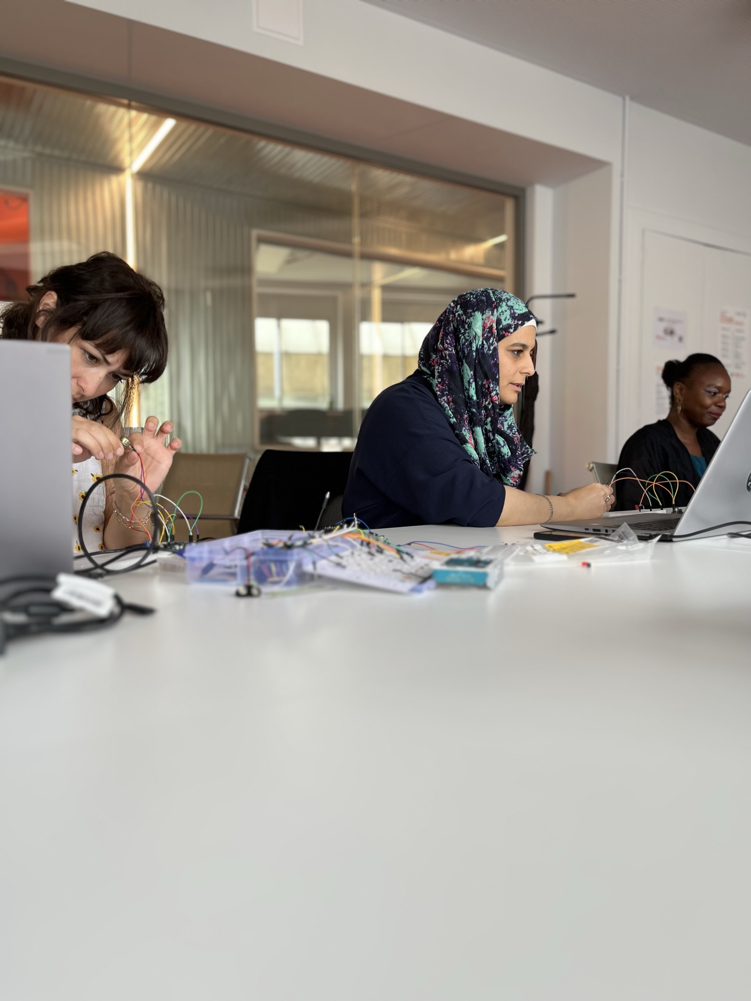 Illustrative picture : young women coding on a computer